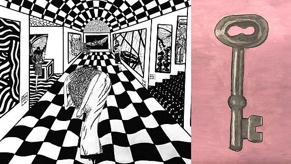Op-Art und naturalistische Wiedergabe eines Objekts im Kunstunterricht 