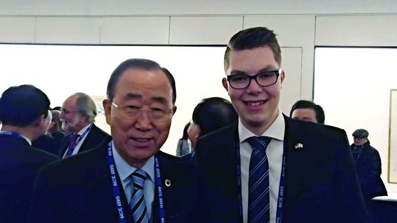 Ban Ki-moon und Jannik Bruns