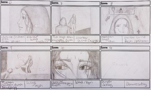 8: Ich warte… (Ausschnitt eines Storyboards), Jg. 10