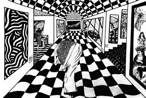 Op-Art und naturalistische Wiedergabe eines Objekts im Kunstunterricht